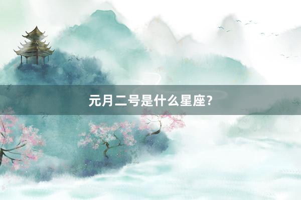 元月二号是什么星座？